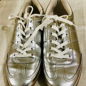 Silver Metallic Sneakers J. Crew